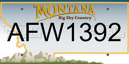 AFW1392 Montana License Plate