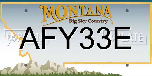 AFY33E Montana License Plate