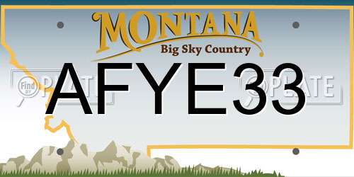 AFYE33 Montana License Plate
