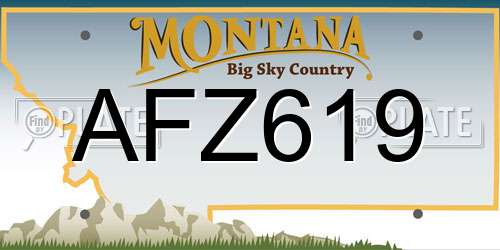 AFZ619 Montana License Plate