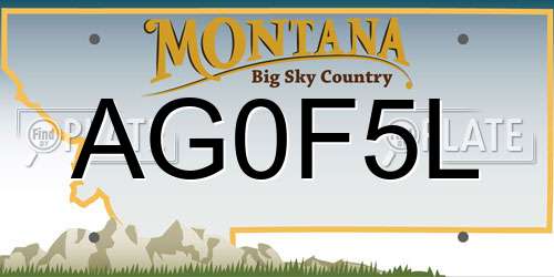 AG0F5L Montana License Plate