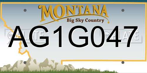 AG1G047 Montana License Plate