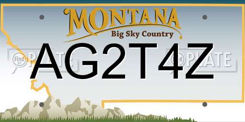 AG2T4Z Montana License Plate