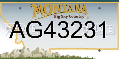 AG43231 Montana License Plate