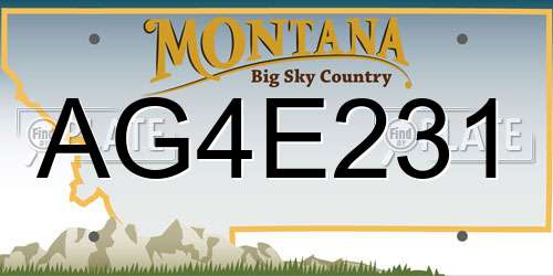 AG4E231 Montana License Plate