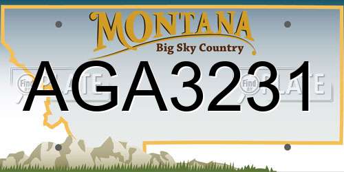 AGA3231 Montana License Plate