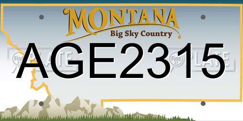 AGE2315 Montana License Plate