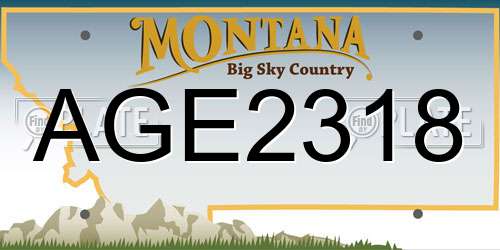 AGE2318 Montana License Plate