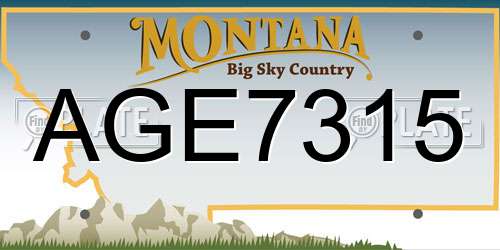 AGE7315 Montana License Plate