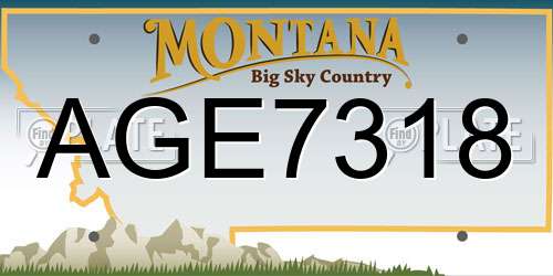 AGE7318 Montana License Plate