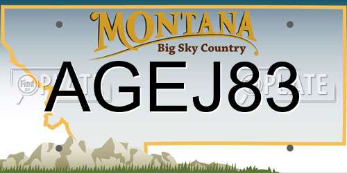 AGEJ83 Montana License Plate