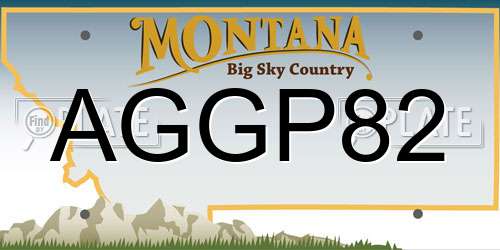 AGGP82 Montana License Plate