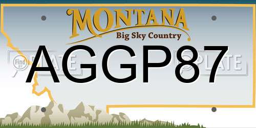 AGGP87 Montana License Plate