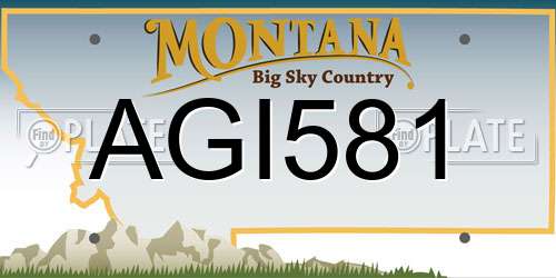 AGI581 Montana License Plate