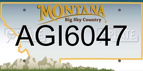 AGI6047 Montana License Plate