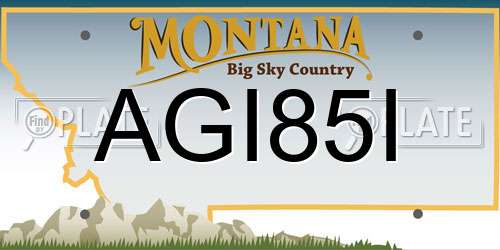 AGI85I Montana License Plate