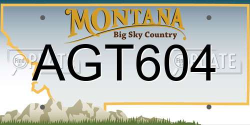 AGT604 Montana License Plate