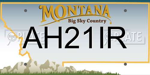 AH21IR Montana License Plate