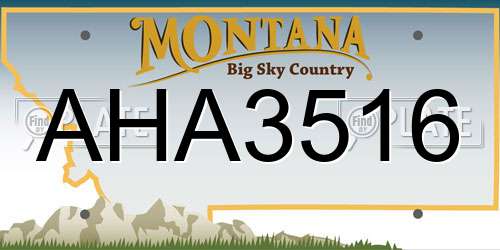 AHA3516 Montana License Plate