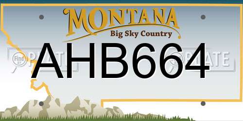 AHB664 Montana License Plate