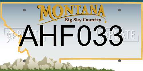 AHF033 Montana License Plate