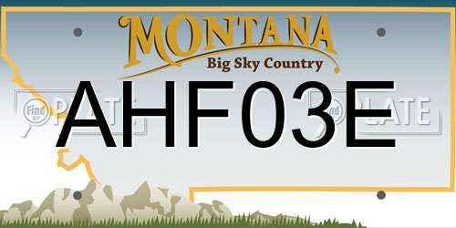 AHF03E Montana License Plate
