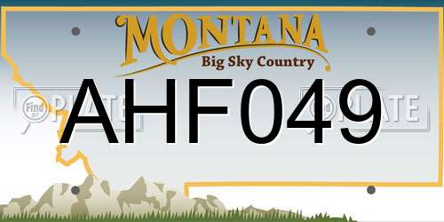 AHF049 Montana License Plate