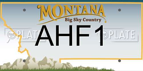 AHF1 Montana License Plate