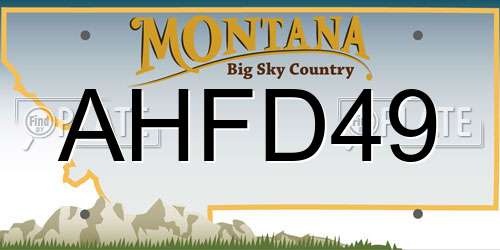 AHFD49 Montana License Plate