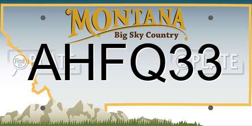 AHFQ33 Montana License Plate
