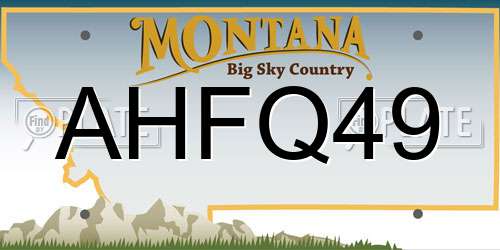 AHFQ49 Montana License Plate