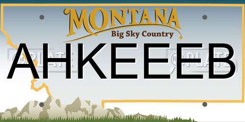 AHKEEEB Montana License Plate