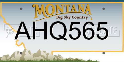 AHQ565 Montana License Plate