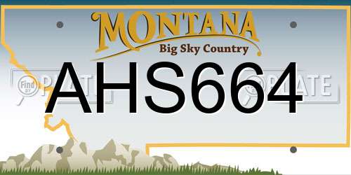 AHS664 Montana License Plate