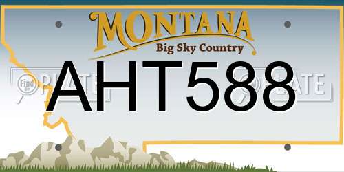 AHT588 Montana License Plate