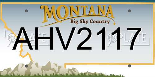 AHV2117 Montana License Plate