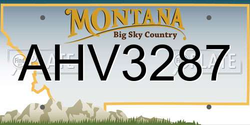 AHV3287 Montana License Plate