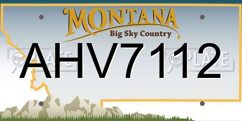 AHV7112 Montana License Plate