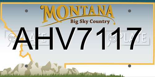 AHV7117 Montana License Plate