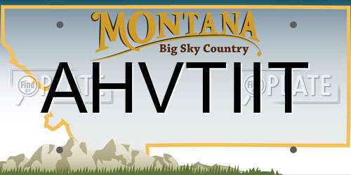 AHVTIIT Montana License Plate