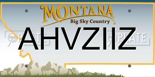 AHVZIIZ Montana License Plate