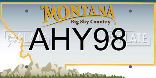 AHY98 Montana License Plate
