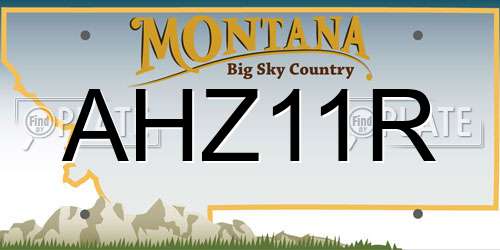 AHZ11R Montana License Plate