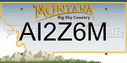 AI2Z6M Montana License Plate