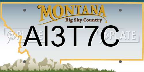 AI3T7C Montana License Plate