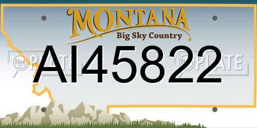 AI45822 Montana License Plate