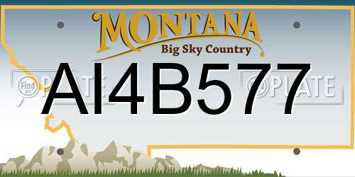 AI4B577 Montana License Plate