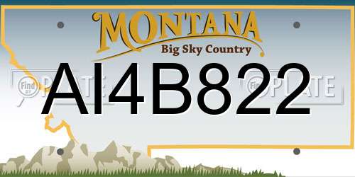 AI4B822 Montana License Plate