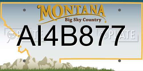 AI4B877 Montana License Plate