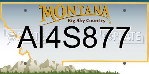 AI4S877 Montana License Plate